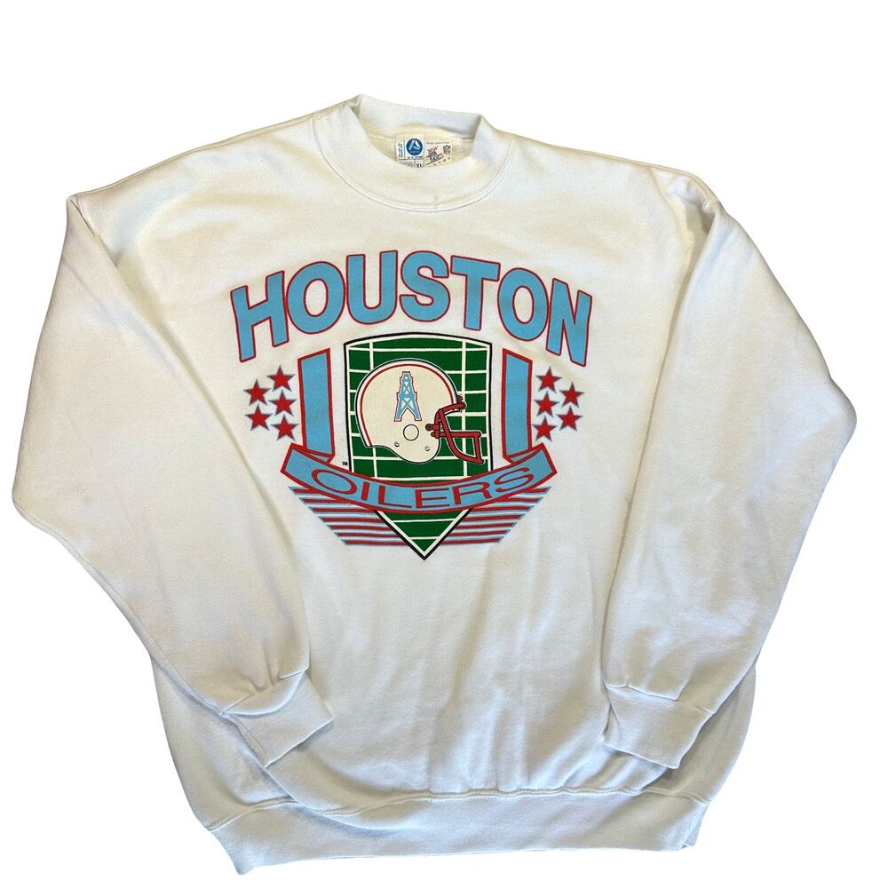 Vintage 1975-80 Houston Oilers Logo Sweatshirt NFL Helmet Womens XL Artex